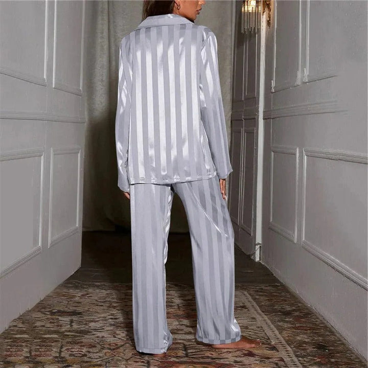 Sidonie | Striped Pajama Set with Button-Up for Women