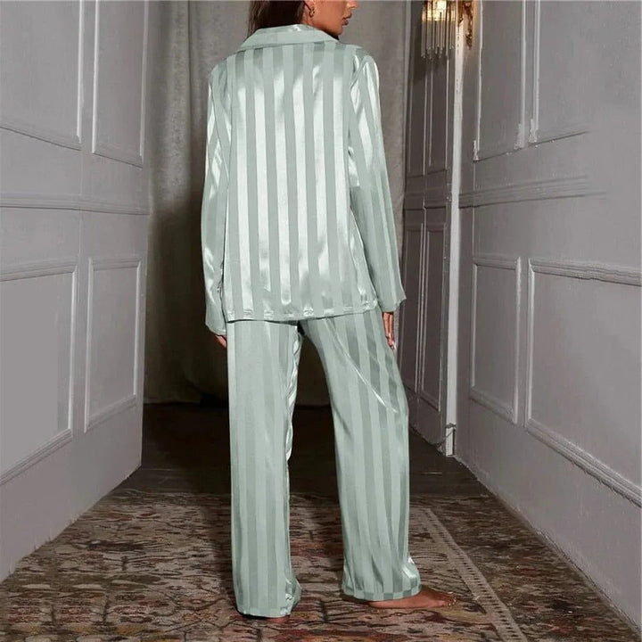Sidonie | Striped Pajama Set with Button-Up for Women