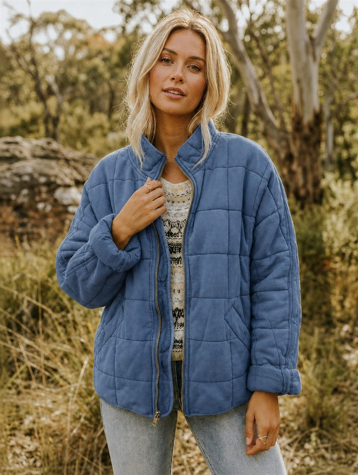 Tabitha | Diamond Quilted Jacket with Stand Collar for Women