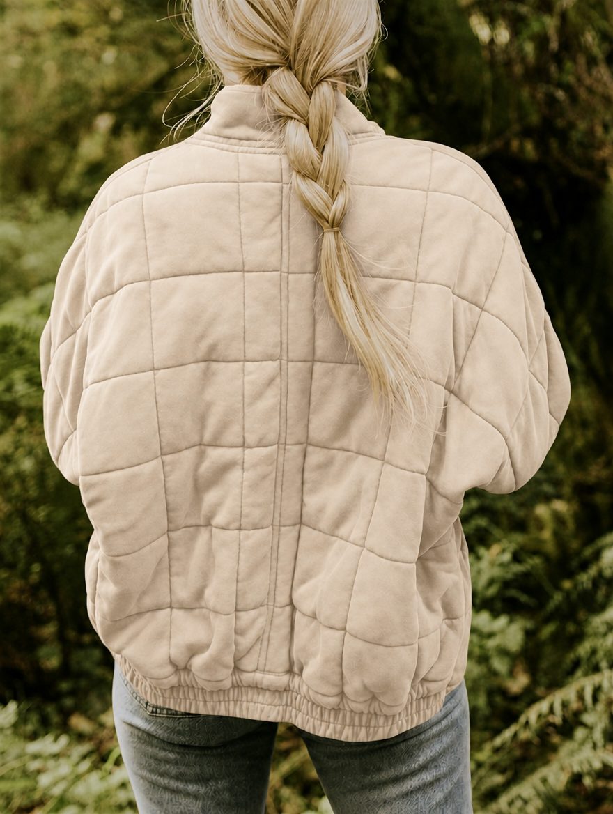 Tabitha | Diamond Quilted Jacket with Stand Collar for Women