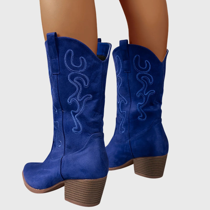 Western Boots For Women | Mid-Calf Block Heel Pointed Toe