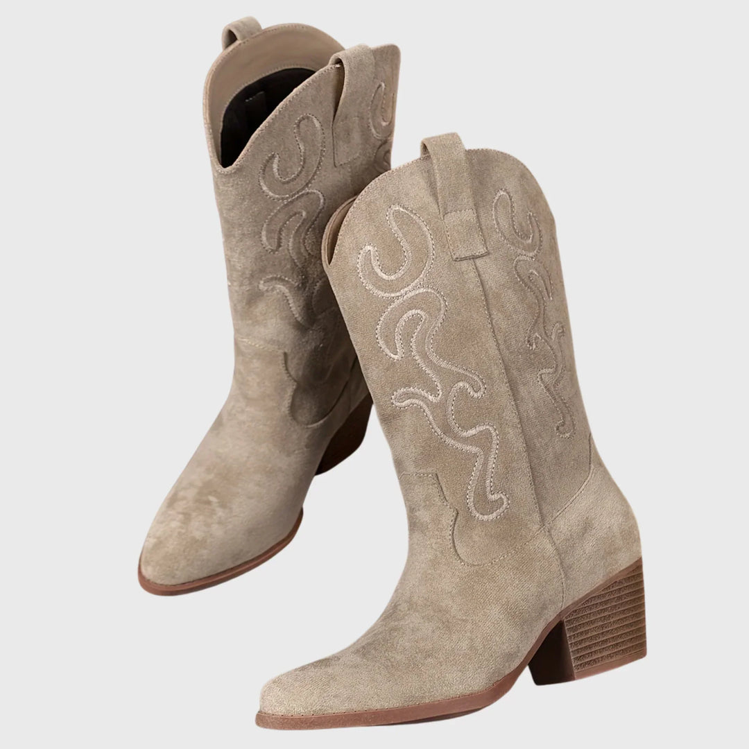 Western Boots For Women | Mid-Calf Block Heel Pointed Toe