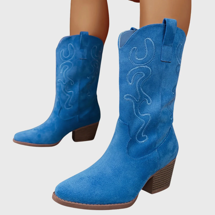 Western Boots For Women | Mid-Calf Block Heel Pointed Toe