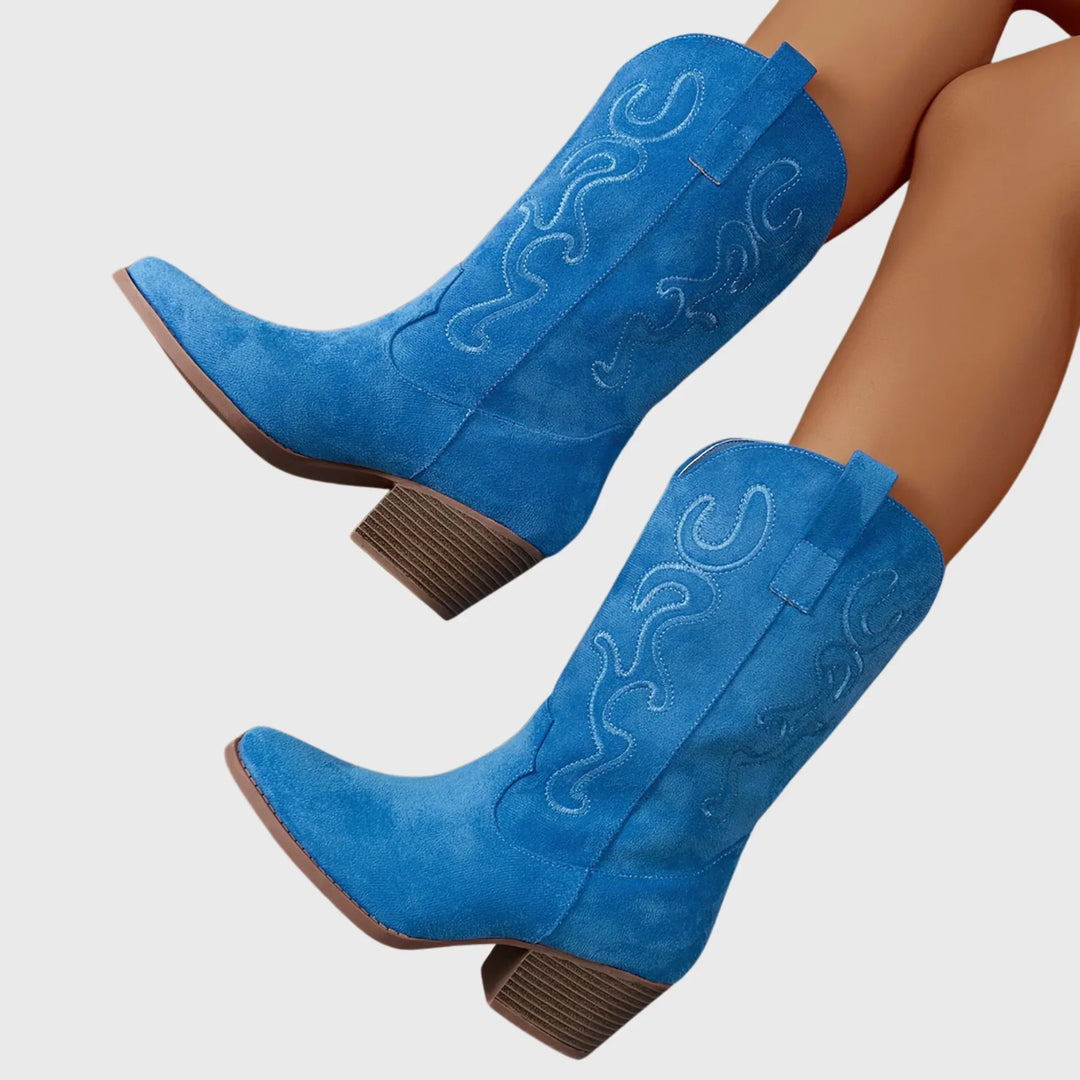 Western Boots For Women | Mid-Calf Block Heel Pointed Toe